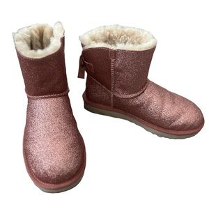 Ugg pink sequin Bailey bow boots